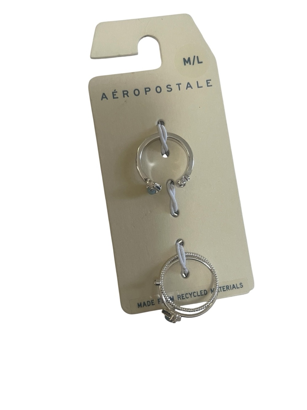 Aeropostale Silver Tone Aqua Stackable Toe  Ring Set